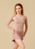 Long Sleeve Open Bolero Grand Prix INESSE rayon rib knit, coral almond, M-L