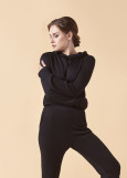 Hoodie TEMPUS 50%viscose, 50%acrylic, black, M-L