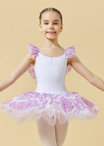 Costume PIXIE by Grand Prix cotton+tuiie, white+purple, 122cm