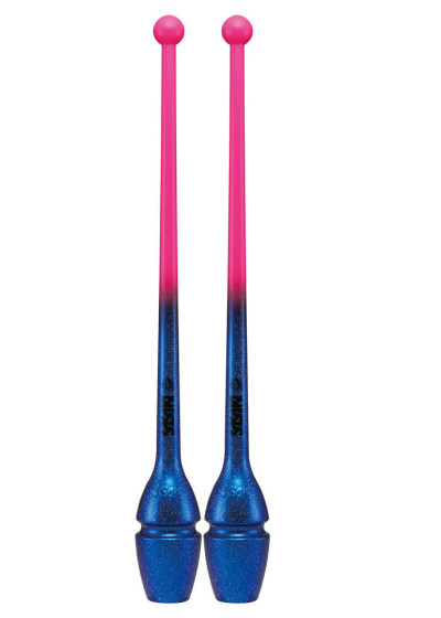 Clubs for gymnastics SASAKI NEW FIG M-34GH, 44cm rubber, Fresh Pink x LapisBlue (FRPxLPBU), 44cm, 150g