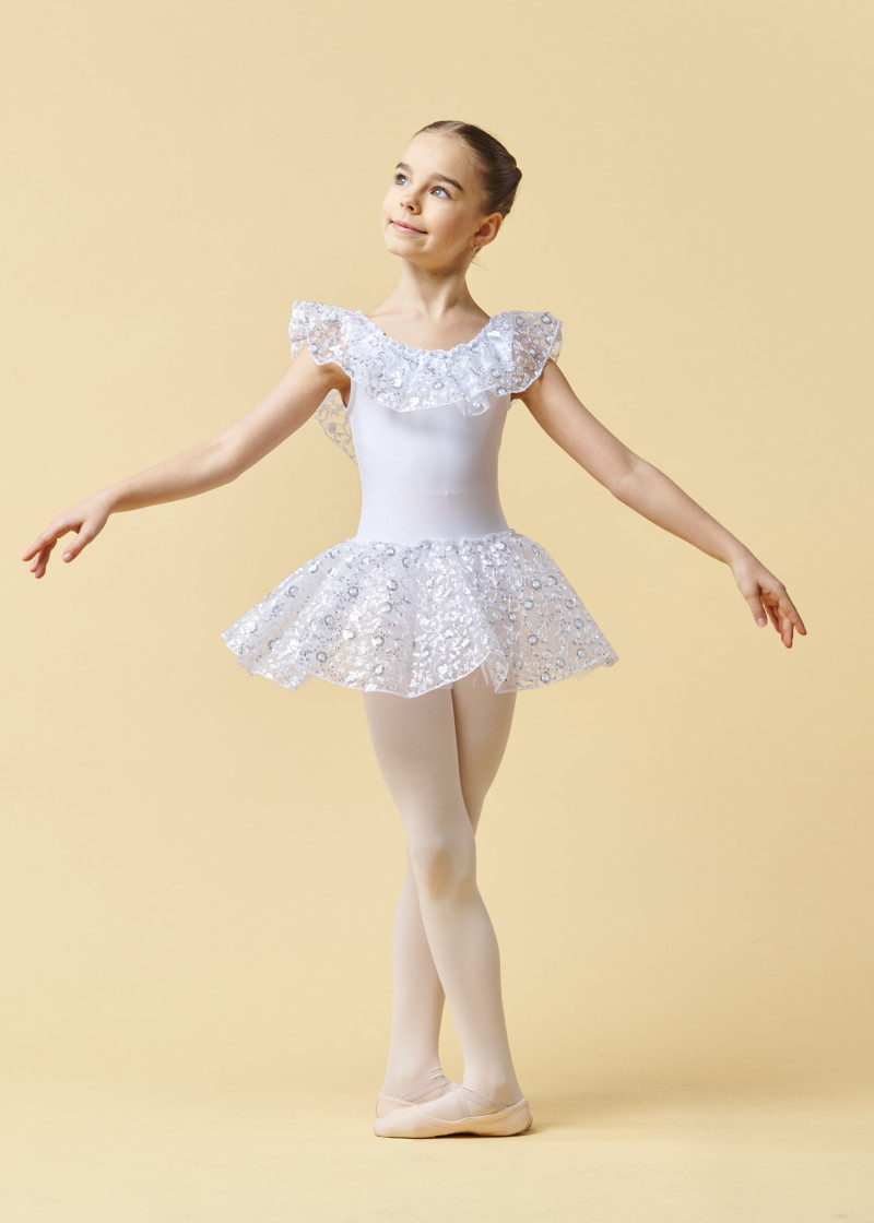 Costume Grand Prix SHINE 90%polyamide, 10%elastane, white, 146cm