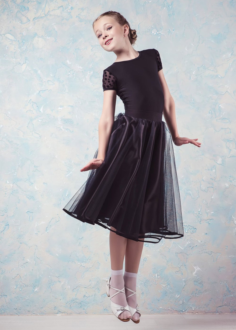 Ballroom skirt REVERENCE 95%polyester, 5%elastane, black, 140cm