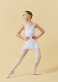 SPOT camisole leotard by Grand Prix polyamide micro+flocked mesh, white, 128cm