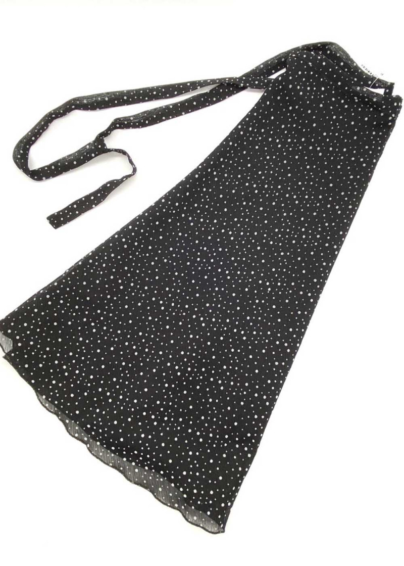 ORIELLA DOT wrap chiffon ballet skirt chiffon, black-white, S(40cm)