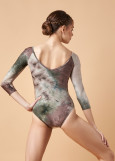 STEPHANIA raglan long sleeve leotard by Grand Prix 90%viscose, 10%elastane, mystic green, 152cm