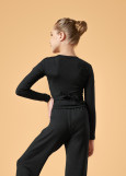 STASSI JUNIOR top by Grand Prix melange jersey, black, 140-146cm