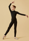 Unitard TAISIA, long sleeve, Leggings 90%cotton, 10%elastane, black, 146cm