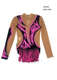 Gymnastics leotard TRISSI.D 90%polyamide, 10%elastane, bright pink, 140cm