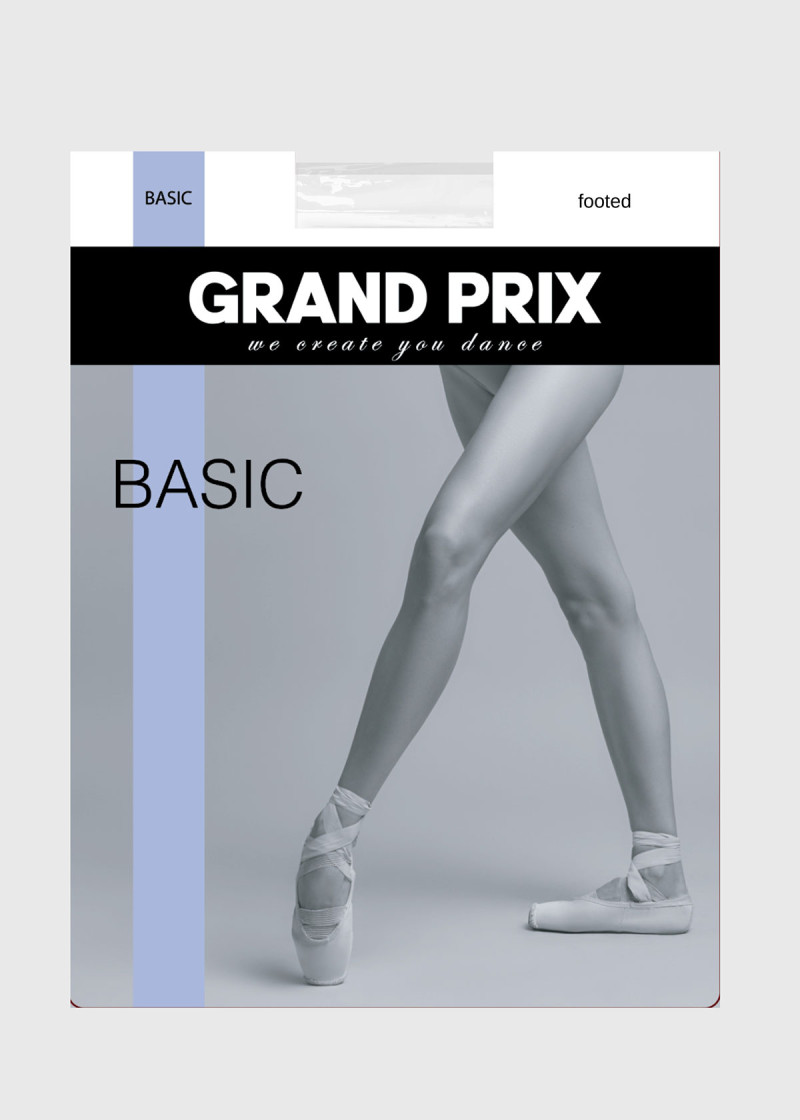 Basic Footed tights Grand Prix nylon+spandex, white, 3