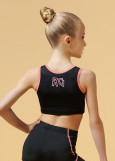 VERONA crop top by Grand Prix polyamide micro, black+coral, S