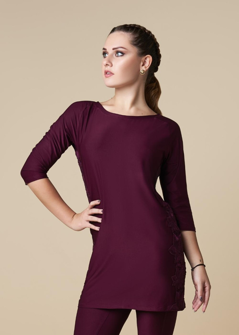 TAYANA tunic by Grand Prix polyamide micro, marsala, M