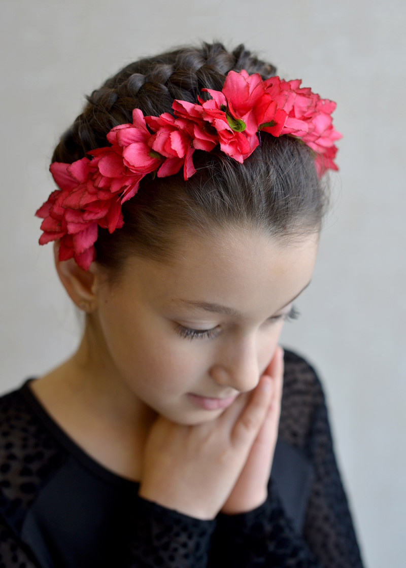 Headband Flower wreath pink