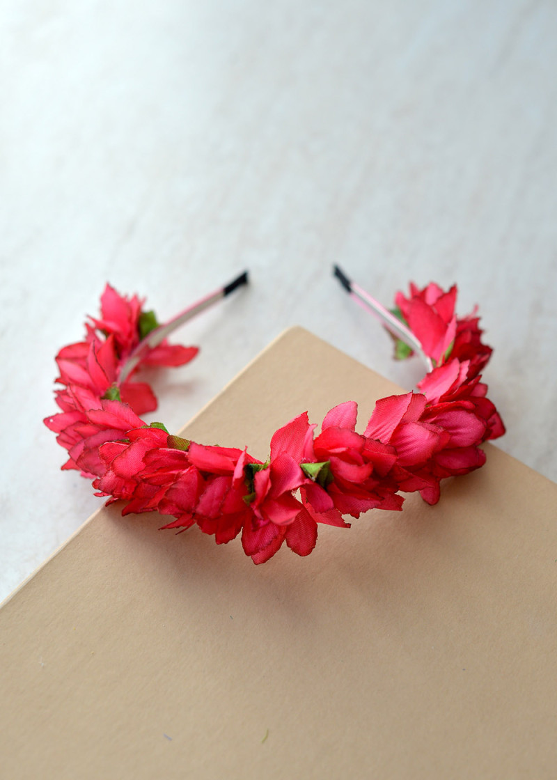 Headband Flower wreath pink