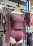 MIRALI top by Grand Prix mesh, plum perfect, XS