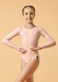 DALILA long sleeve leotard by Grand Prix 90%cotton, 10%elastane, ballet pink, 146cm