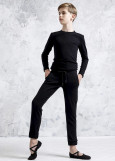 T-shirt ANTON, long sleeve 90%cotton, 10%elastane, black, 134cm