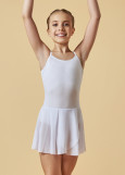 Camisole leotard BONNIE, mesh skirt 90%cotton, 10%elastane, white, 152cm