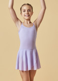 Camisole leotard BONNIE, mesh skirt 90%cotton, 10%elastane, light lilac, 146cm