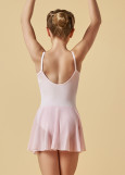 Camisole leotard BONNIE, mesh skirt 90%cotton, 10%elastane, pink, 110cm