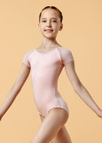 CAMERONA raglan short sleeve leotard by Grand Prix polyamide micro+mesh, pink, 122cm