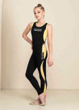 DJANA leggings by Grand Prix polyamide micro, black+yellow, 152cm