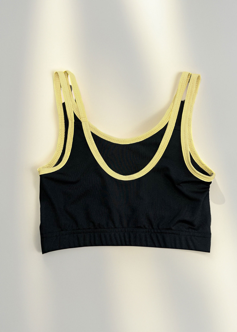 BESSIE crop top by Grand Prix polyamide micro, black+yellow, 146cm