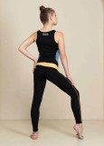 LEONA leggings by Grand Prix polyamide micro, black+yellow, 140cm