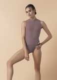 JESS high-neck leotard with zipper by Grand Prix polyamide micro, mocco, 158cm