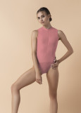 JESS high-neck leotard with zipper by Grand Prix polyamide micro, dusty rose, 152cm