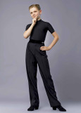 Mens ballroom pants MASSIMO 95%polyester, 5%elastane, black, 116cm