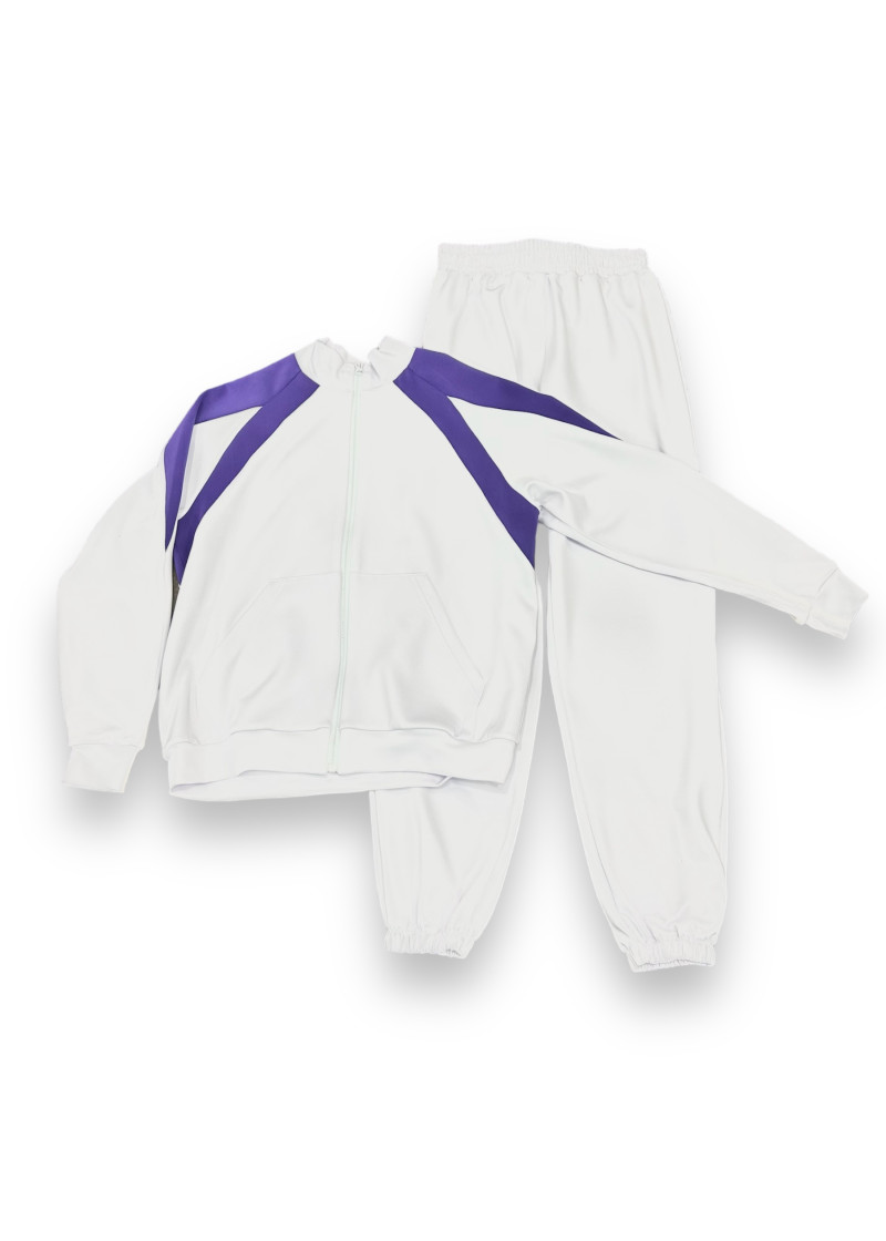 ORA tracksuit by Grand Prix polyamide, white+violet, S