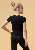 PALOMA t-shirt, "Puzzle heart" by Grand Prix cotton stretch, black+gold, 128cm