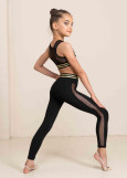 RACE leggings by Grand Prix polyamide micro+mesh, black, XS