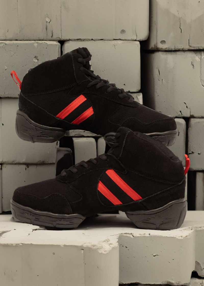 STRIDE - Street Dance Grand Prix suede+canvas, black+red, 41