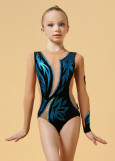 Gymnastics leotard TRISSI.D 90%polyamide, 10%elastane, turquoise, 116cm