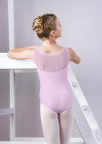 POLARIS tank leotard by Grand Prix polyamide micro+flocked mesh, lavender, 152cm