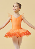 Tutu dress TIANA lycra+tulle, orange, 116cm