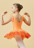 Tutu dress TIANA lycra+tulle, orange, 116cm