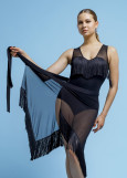 VANATA fringe tank leotard by Grand Prix 90%polyamide, 10%elastane, black, 152cm