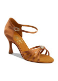 Ladies Latin SUPADANCE 1064 satin, dark tan, 2.5"fl, 5,5