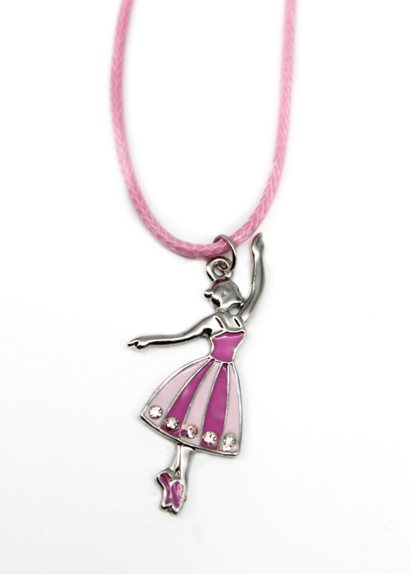 Cord with pendant Ballerina pink, 44cm