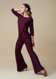 ZLATA straight pants by Grand Prix polyamide micro, marsala, XS