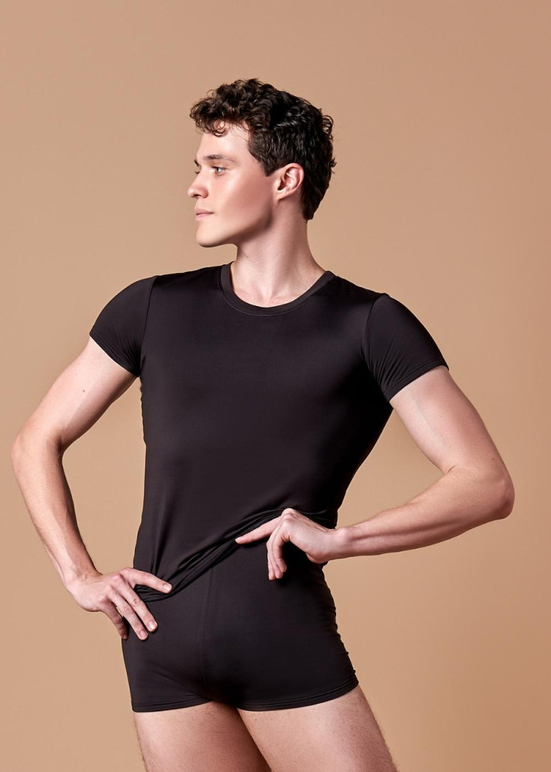 AARON - Short Sleeve Top polyamide micro, black, 134cm