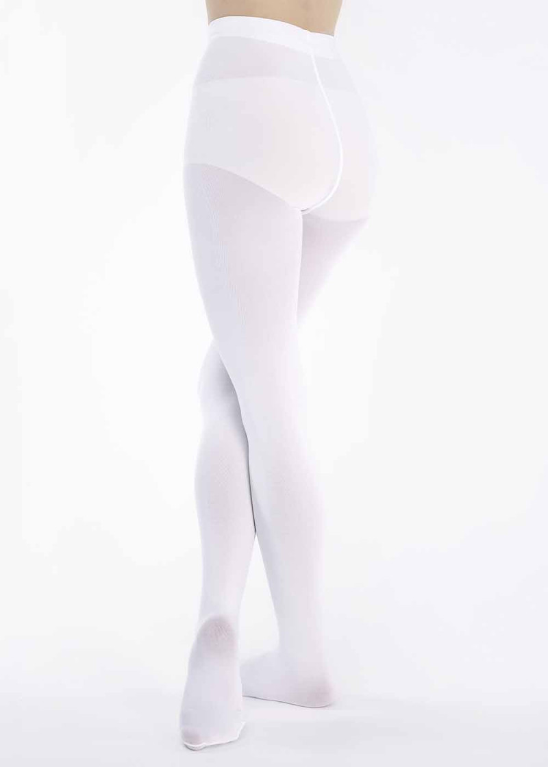 Ballet Tights, children nylon+spandex, white, M