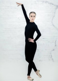 Unitard TAISIA, long sleeve, Leggings 90%cotton, 10%elastane, black, 152cm