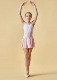 Camisole leotard BONNIE, mesh skirt 90%cotton, 10%elastane, pink, 116cm