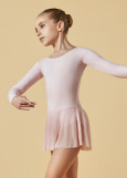 DOMENICA long sleeve leotard with mesh skirt by Gr 90%cotton, 10%elastane, pink, 104cm