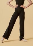 Pants EMMA, straight 90%cotton, 10%elastane, black, 122cm