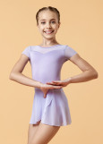 KRISTI short sleeve leotard with skirt by Grand Pr polyamide micro+mesh, lilac, 140cm