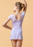 KRISTI short sleeve leotard with skirt by Grand Pr polyamide micro+mesh, lilac, 140cm